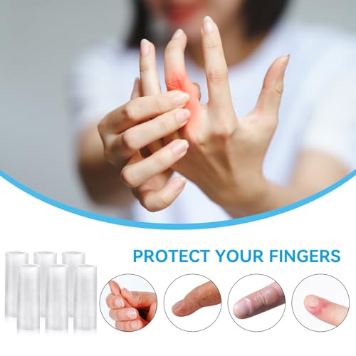 10 Pcs Finger Sleeves Protectors Silicone Finger Protectors Silicone Finger Sleeve Finger Covers Cushions and Protects Gel Rubber Finger Shields Provide Relief for Cracked Finger