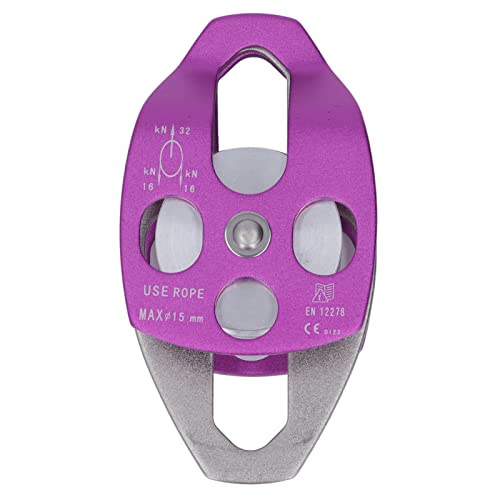 Climbing Pulley, Double Side Swing High-Strength Aluminum 360° Rotation for Rock Climbing, Construction, Aerial Work