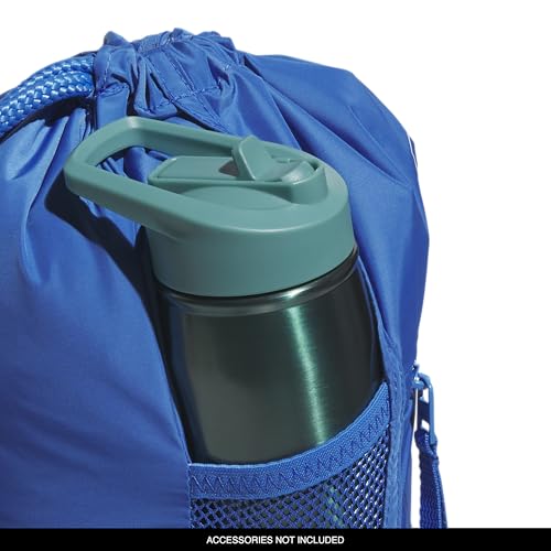 adidas Alliance Sackpack – Drawstring Backpack for Sports, Small Gym Bag, Ray Blue/White/3, OSFA - color: Ray Blue/White/3