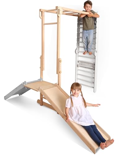 Indoor Jungle Gym Add-On for Swedish Wall, Montessori Climbing Attachment (Swedish Wall Sold Separately) - size: Swedish Wall Extension