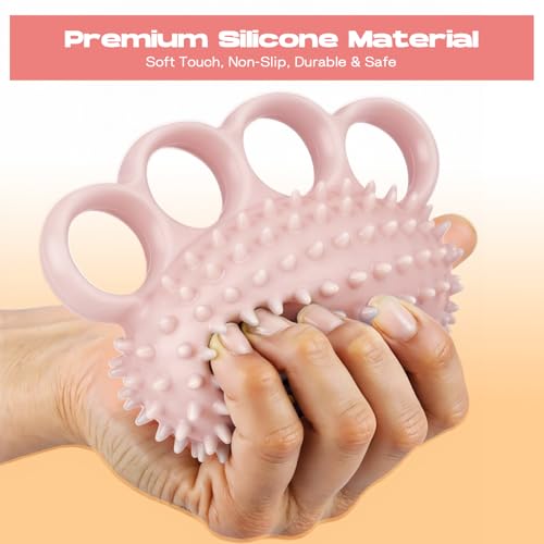 Hand Exercise Ball, Finger Therapy Ball, Grip Strengthener for Adults - Stress Relief, Massage Ball, Resistance Training for Wrist Flexibility, Hand Strengthening, Anxiety Relief - color: Pink