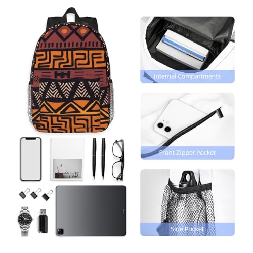 African Tribes Laptop Backpack African Art Backpack Bag With Adjustable Shoulder Straps - color: African Tribe _I1000
