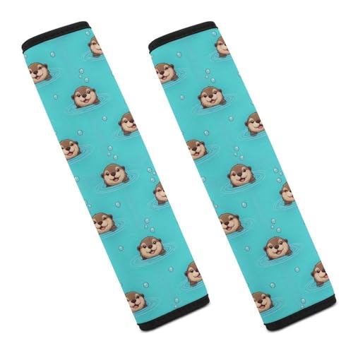 2 Pack Cute Sea Otter Seat Belt Cover Universal Fit Shoulder Harness Cover for Girls and Boys, Car Seats Pushchair Strollers High Chair Pushchair - color: Pattern 425