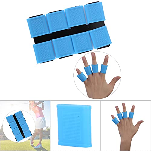 Finger Sleeves, 8pcs Finger Protector Silicone Finger Tube Golf Gloves Golf Finger Protector Tape Anti Slip Elasticity Golfer Swing Grip Golf Finger Band Cover Sets (Blue) - color: Blue