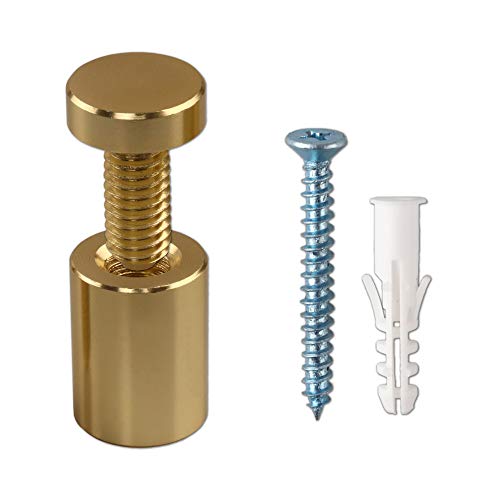 Aluminum 3/4"x 1" Sign Standoffs - Mounting Hardware for Glass & Acrylic Panels - Pack of 4 - color: Gold, size: 3/4"x1" 4 Pack