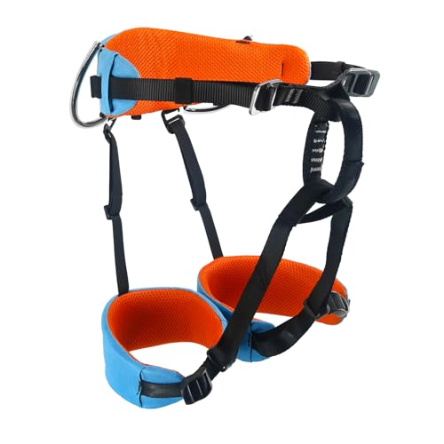 NewDoar Climbing Harness,Thin & Lightweight Rock Climbing Harness,Kids Half Body Harness,Waist Protection Comfortable Adjustable Safety Belt for Rappelling Fire Rescuing Tree Climbing Arborist