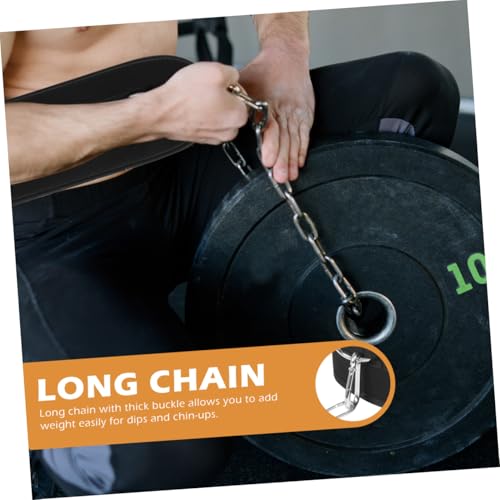 Weightlifting Dipping Belt with Thick Chain and Buckle for Upper Body Strength Training Elastic Waist Support Fitness Supply for Running Hiking Climbing Yoga and Leisure Walks