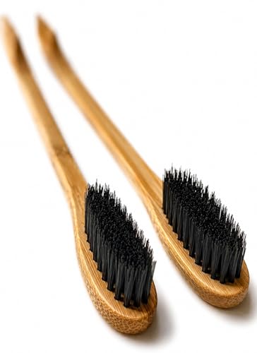 2-in-1 Sapling Mustache Brush & Comb (2-pack) from Green Beard Grmng - Boar Bristle & Bamboo