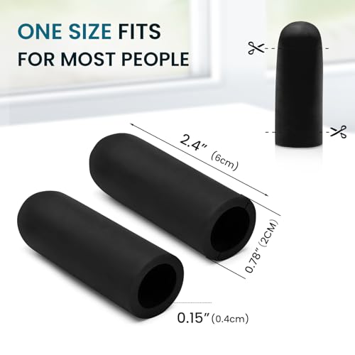 Povihome Finger Cots Protectors - Moisturizing Thumb and Finger Covers - Thickend Version - Elastic Cracked Silicone Finger Sleeves to Protect Cracked, Peel Finger and Other Finger Pain (Black, 20PCS) - color: Black, size: Medium (20PCS)