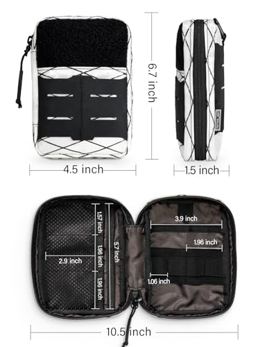 TACTICAL GEEK Block E2.0 EDC Compact Waist Pocket Pouch, Multi-Purpose Molle EDC Pouch Gadget Organizer, Multi-Purpose Molle Tool Pouch for Multitools, Nylon Daily Utility Tool Organizer Bag White - color: E2.0-White
