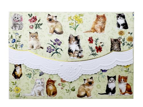 Poster Foundry Cat Stationery Set By Carol Wilson Cute Stationary Kitten Themed Gifts Notecards with Envelope Penpal Supplies Letter Note Cards NCP2371 - color: Nature - Kitttens, style: 1 Gift Box Set / 10 Cards Total