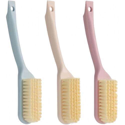 3 Pack Shoe Brush for Cleaning Shoe Scrubber Brushes Shoe Cleaner Brush | Shoe Cleaning Brush with Ergonomic Long Handled Gentle Soft Bristle Scrub Brush for Sneakers,Tennis,Canvas,White Shoes