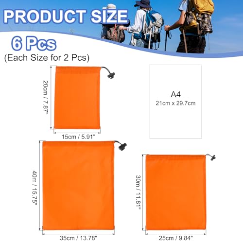 Drawstring Bag with Toggle, Stuff Sack String Waterproof Travel Storage Bags Cinch Stuff Pouch -Fitting for Yoga - color: Orange
