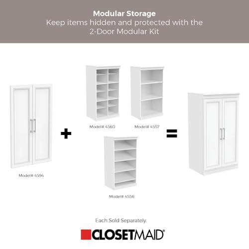 ClosetMaid Modular Storage Shelf Unit with Angled Shoe Shelves, White - color: White