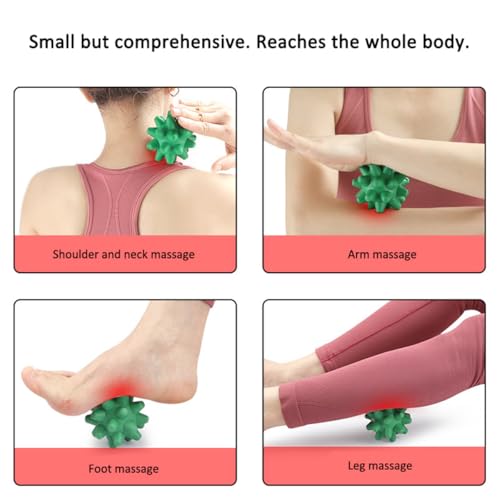 Massage Roll Balls, 2 Pack Spiky Massage Balls Deep Tissue Trigger Point and Myofascial Release for Plantar Fasciitis Relief, Muscle Recovery, 2.8 Inch Diameter (Blue) - color: Blue