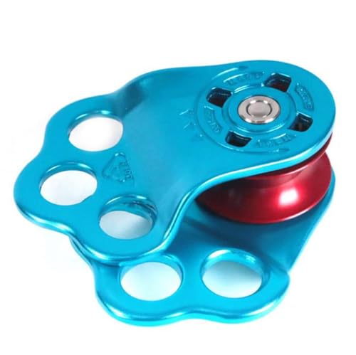 Climbing Pulley,30KN Three Holes Ball Bearing Single Pulley,Rock Climbing Pulley for 14mm Rope Hauling, Rock Climbing, Rescue Applications, Zipline Sports Etc