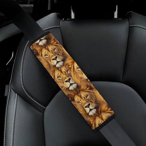 1 Pair Soft Padded Seat Belt Cover for Child, Most Cars, Animal Lion Shoulder Harness Cover, Neck and Shoulder Support - color: Pattern 479