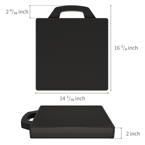 2 Pack 16.8" x 14.2" x 2" Rubber Outrigger Pad, RV Leveling Blocks Jack Pads, 20000 LBS Capacity, Portable Handle, for Trailer Truck RV Crane Wrecker