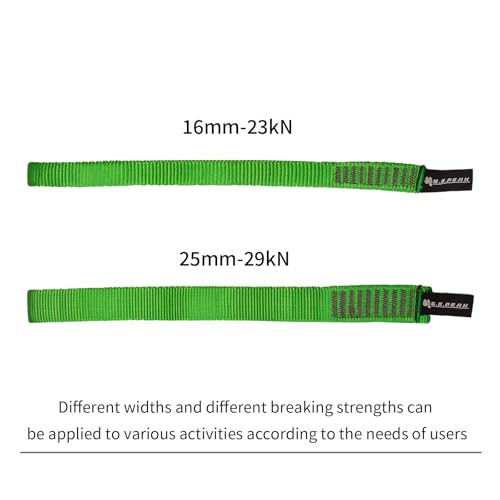 SEPEAK 25mm Nylon Tubular Webbing 1-Inch, 29kN/6520lbs, UIAA Certified Webbing Straps - color: Green, size: 150cm / 59inch | Pack of 3