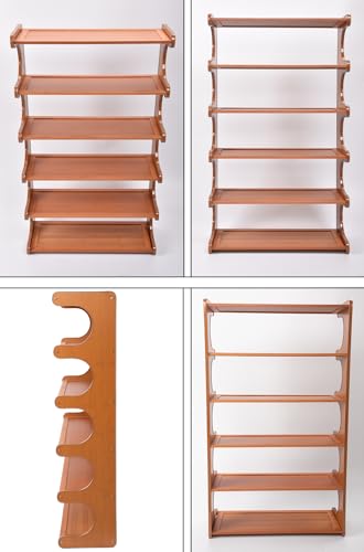 Shoe Rack,Small 6 Tier Shoe Organizer Storage Shelf,Bamboo Narrow Shoe Closet,Small Space Shoe Rack,for Entryway Closet 18.89×7.48×31.88inch - size: 6 Tier-18.89" Wide