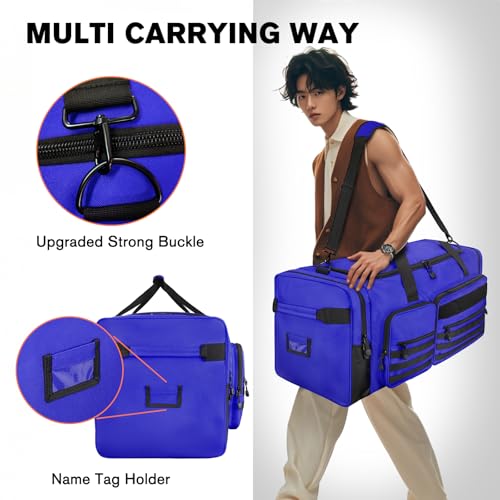 Goloni 130L Heavy Duty Large Duffle Equipment Bag,Catchers Gear Bag with Shoe Compartment,Baseball Duffle Bag - color: Blue