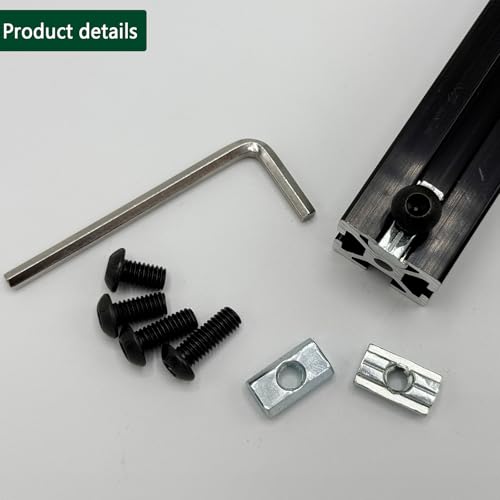 80 pcs M6 T Nut Screws Kit for 1010 1020 Aluminum Extrusion, 40 pcs Black M6x10/12/14/16mm Hexagon Socket Screws and 40 pcs M5 Sliding T-Nuts with 1 pcs M6 Hex Wrench - style: 80pcs 10 Series Screws Kit Black