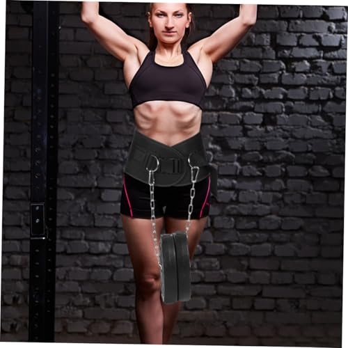 Hemoton Weightlifting Waist Belt with Detachable Chain for Men Heavy Duty Resistance Training Equipment for Dips and Chin-ups Adjustable Support for Waist Muscles