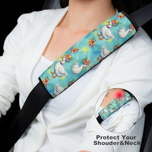 2 Piece Flowers Duck Floral Car Seat Straps Shoulder Pads Universal Fit Automotive Seat Belt Protector for Kids, Car Seats Pushchair Strollers High Chair Pushchair - color: Pattern 669