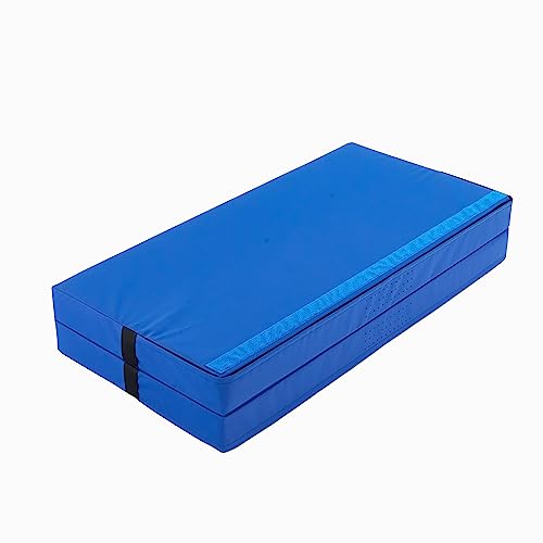 We Sell Mats Bifolding Gymnastics Crash Landing Mat Pad, Safety for Tumbling, Back Handspring Training and Cheerleading - color: Blue, size: 4 ft x 4 ft x 4 Inch
