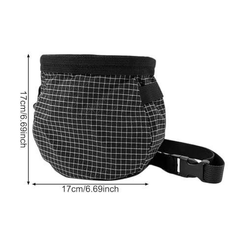 Climbing Chalk Bag with Zipper Pocket Climbing Chalk Bag Pouch with Waist Belt for Bouldering Weightlifting Powerlifting Gym Workout - color: Black