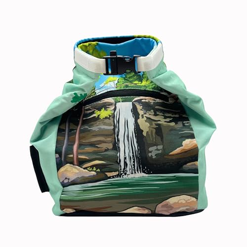 Rock Climbing Chalk Bucket | for Bouldering Gym & Outdoor Use | Durable Hook & Loop Closure, 2 Zippered Pockets, Easy-Carry Handle - style: Jackson Falls