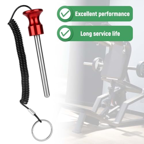 NQEUEPN 2pcs Weight Stack Pin, Universal Weight Selector Pin | 1cm/0.4in Weight Stack Pin Weight Lifting Machine Pins Replacement with Pull Rope for Home Gym Exercise Machine Accessories