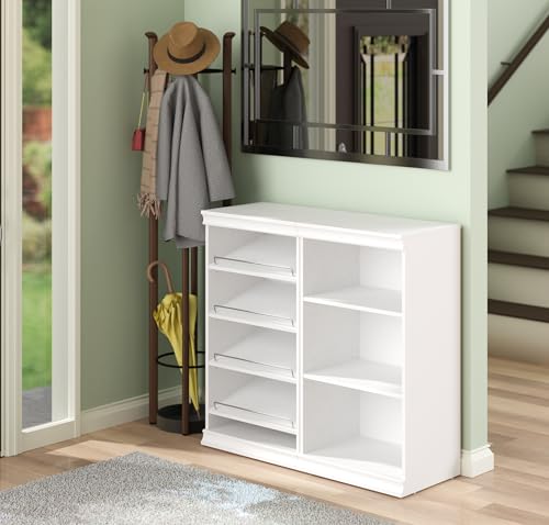 ClosetMaid Modular Storage Shelf Unit with Angled Shoe Shelves, White - color: White