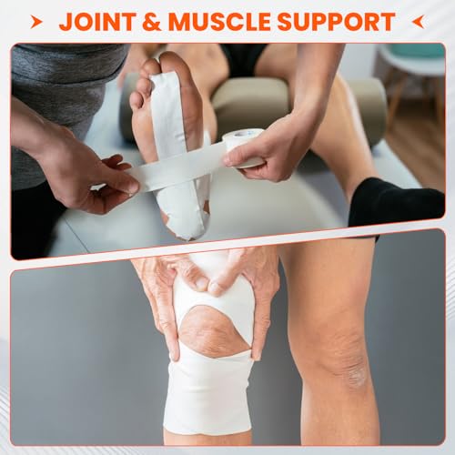 32 Pack Athletic Tape, White Sports Tape for Wrist Ankle Protection, Sports Tape Athletic No Sticky Residue, Easy to Tear Gymnastics Tape for Soccer, Football, Training Supplies (1.5" x 320 Yards) - size: 32P
