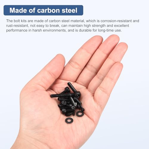 DTGN 100Pcs #6-32 Bolts Socket Head Screws Kit, #6-32 Screw Assortment, 12.9 Grade Steel #6-32 x 1/4", 3/8", 1/2", 5/8", 3/4" Hex Socket Head Cap Screws Bolt Set for 3D Printing DIY