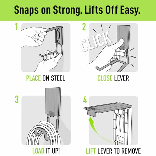 GATOR MAGNETICS MIDI 2.5" Closed Hooks, 25 lb Heavy Duty Magnetic Hooks for Steel Surfaces, Patented Easy-Release, Non-Slip Grip – Storage & Organization, Garage, Shed, Home, Cleaning Tools - 3 Pack - size: 2.5", style: Closed Hooks
