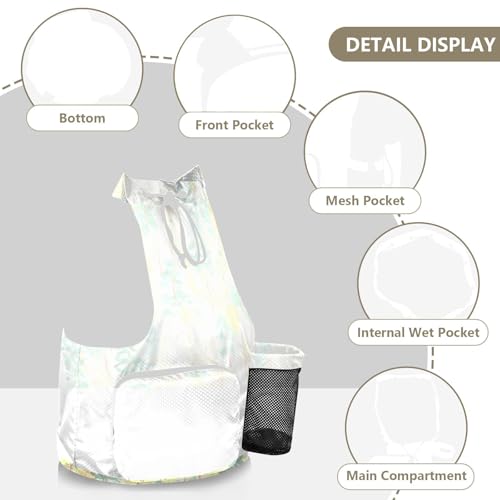 Safari Green Yellow Safari Mens Drawstring Bags Climbing Gym Bag With Pockets Waterproof