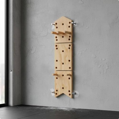 Climbing Board Wooden Pegboard Strength Training Upper Body Workout Smooth Polished Surface Design Suitable for Home or Garage Use - style: Style B