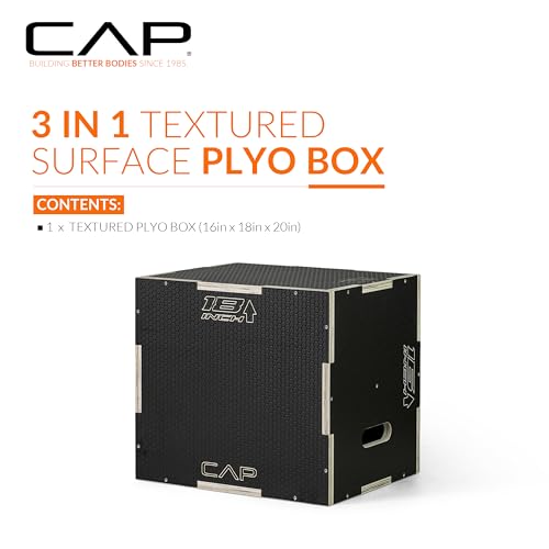 CAP Barbell 3-in-1 Plyometric Box | Multiple Styles and Sizes - size: 20in x 18in x 16in, style: NON-SLIP