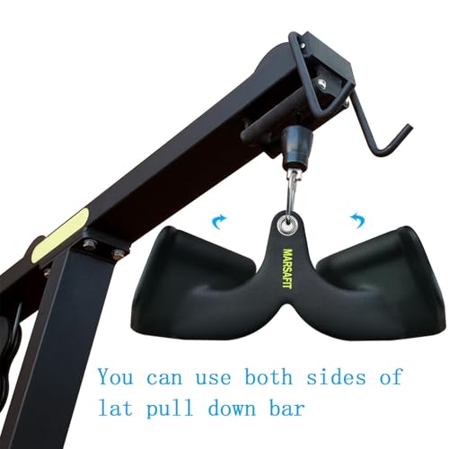 MARSAFIT Home Gym Fitness Rowing T-bar V-bar Pulley Cable Machine Attachment, Bicep Curl Tricep LAT pulldown Bar Back Strength Training Handle Grips LAT Pull Down Bar for Seat Row Workout - style: BTBAR 19024