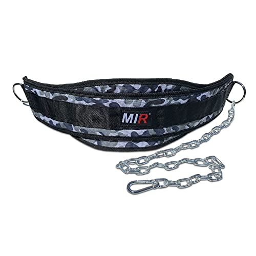 Mir Dip belt With 36" - 38" chain, 500lbs - 650lbs weight capacity, Weight lifting for dips and pullups - color: ARCTIC