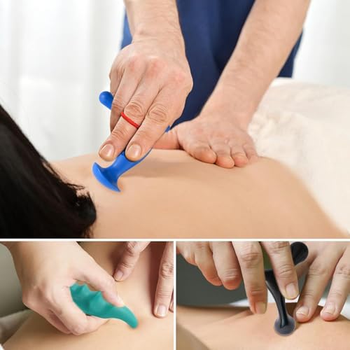 3Pcs Manual Trigger Point Massage Tool Set, Thumb Saver with Palm Urchin Massager, Hand Held Deep Tissue Massage Tools Three Color Set Green Blue Black
