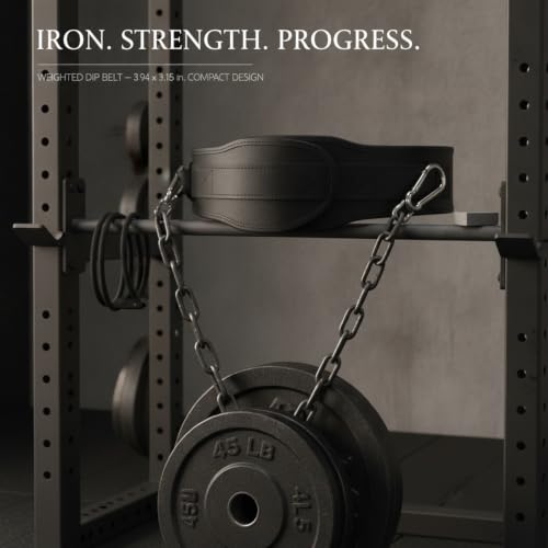 Home Gym Pull Up Station Accessory: Weighted Dip Belt with Heavy Duty Iron Chain for Strength Training - size: 3.94 x 3.15 x 1.18 in