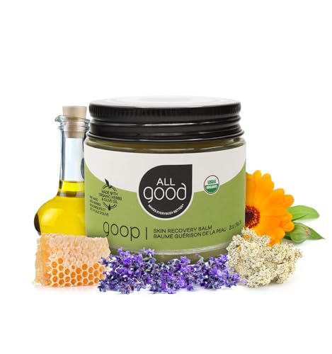 All Good Goop Organic Skin Care Recovery Balm - All Purpose Ointment w/Calendula, Lavender, Beeswax - Chafing Cream, Dry Skin Salve, Cracking Lip Moisturizer - Soothes, Hydrates & Calms - 2oz - size: 2 Ounce (Pack of 1)