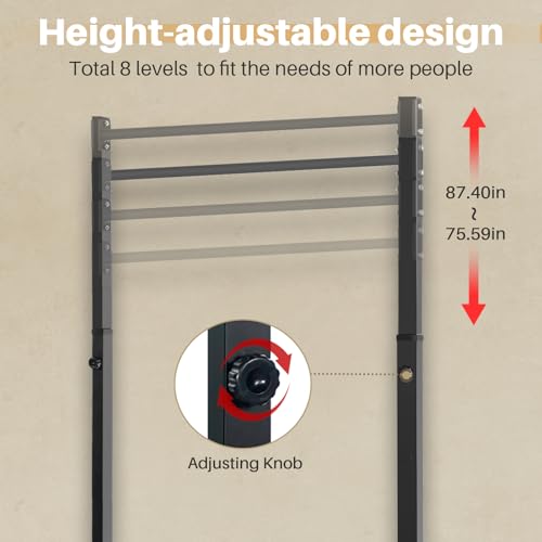 Pull Up Station, Bongkim Power Tower Portable Pullup Bar Station, Pull Up Bar for Home Gym, Pull Up Tower Station 330LBS - color: Black-Rings
