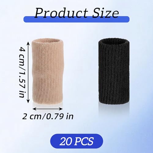 TIESOME 20Pcs Sport Finger Sleeves, Breathable Finger Brace Elastic Fingers Support Sleeves Compression Fingers Sleeve Thumb Splints for Relief Support Protector and Relieving Pain
