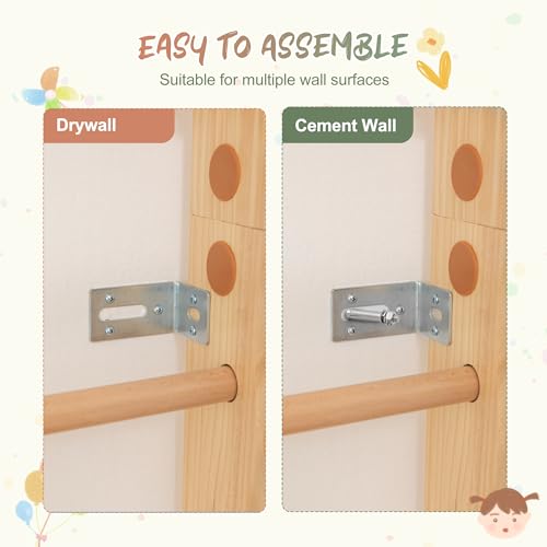 6-in-1 Swedish Ladder Wall Gym, Wooden Climbing Set with Slide, Swing & Rings