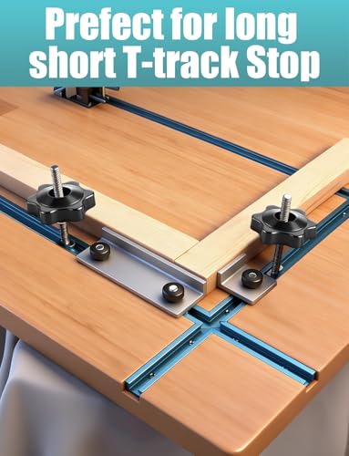 12 Sets of 1/4"-20 T Track Bolts and Knobs Kit, T-Track Accessories Include T-Slot Bolts, Washers and Star Knobs for T-Tracks Woodworking and Fixtures