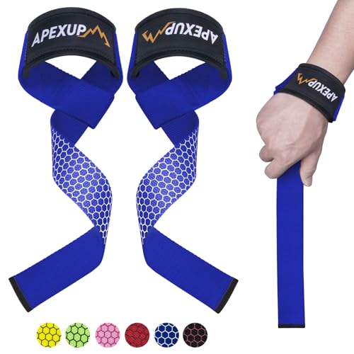 Weight Lifting Straps for Weightlifting, Lifting Wrist Straps Gym, Deadlift Strap, Anti Slip Silicone Weightlifting Strap Men Women Powerlifting, Strength Training - color: Blue, size: 1 Pair