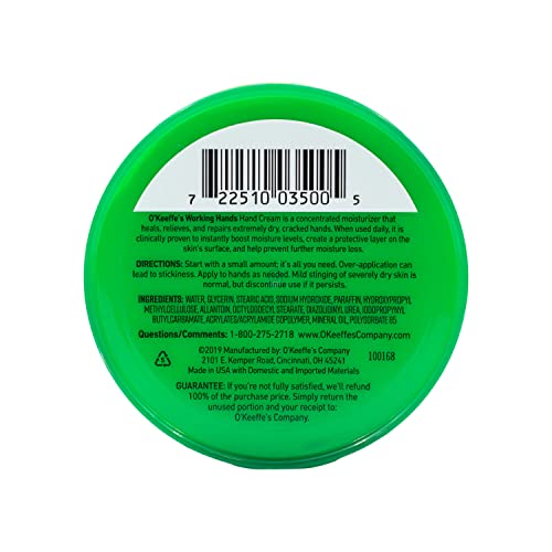 O'Keeffe's K0350002-5 Working Hands Hand Cream in Jar (5 Pack), 3.2 oz - size: 3.2 Ounce (Pack of 5)